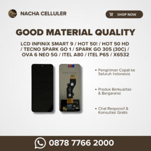 lcd infinix smart 9 hot 50! hot 50 hd tecno spark go 1 spark go 305 (30c) ova 6 neo 5g itel a80 itel p65 x6532